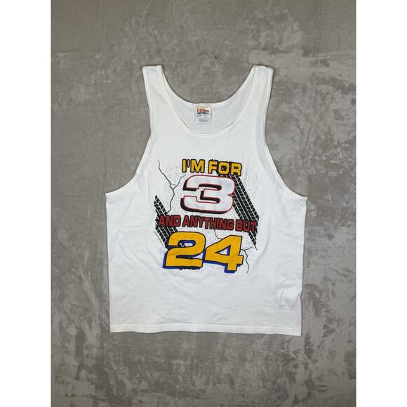 Vintage 1997 Dale Earnhardt "I'm For 3 And Anything But 24" Mens Tank Top Shirt - Picture 1 of 7
